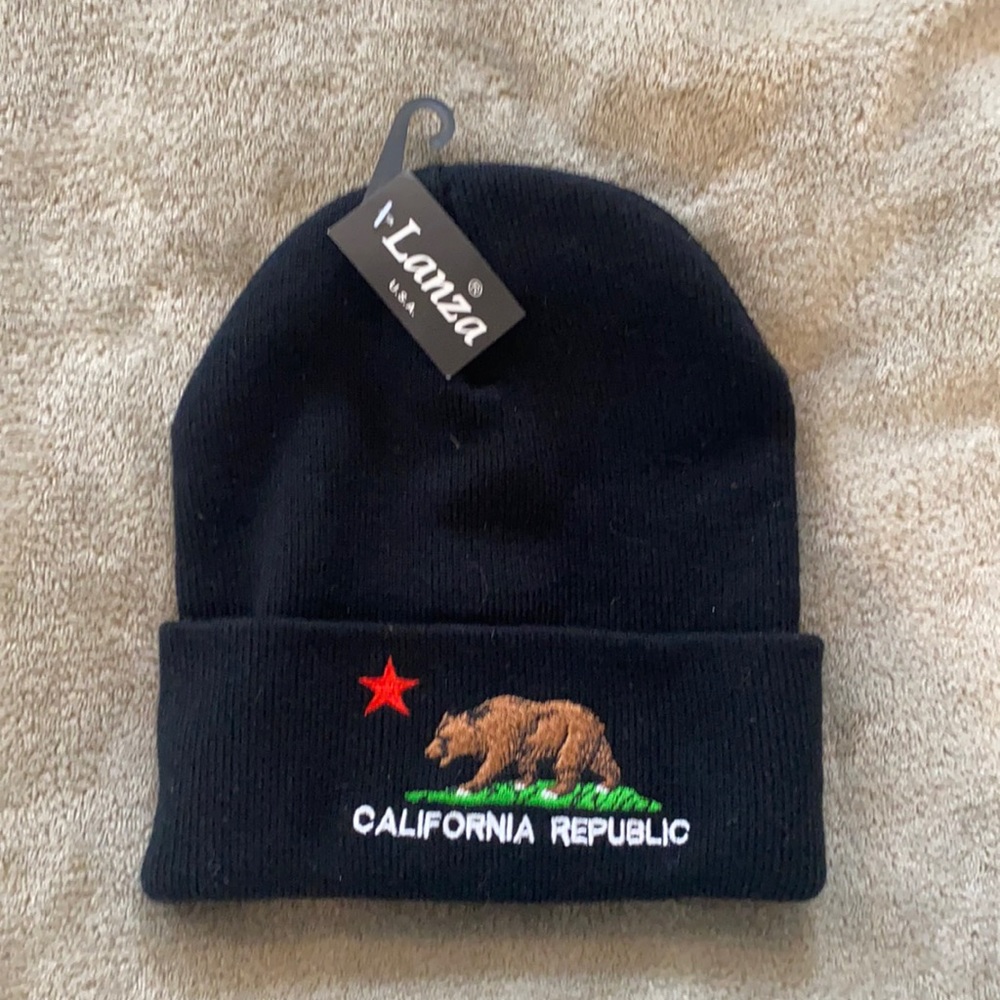 Black California beanie never worn.